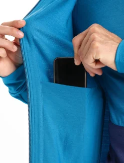 Cheap Icebreaker Merino Quantum Iii Zip-Hoodie Herren Geo Blue/Royal Navy