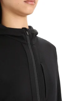 Discount Icebreaker Merino Quantum Iii Zip-Hoodie Damen Black