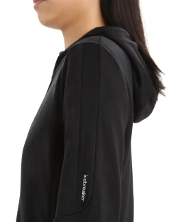 Discount Icebreaker Merino Quantum Iii Zip-Hoodie Damen Black