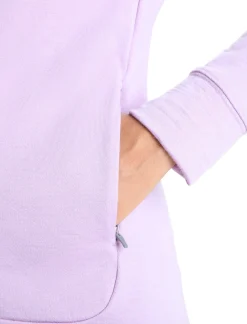 Cheap Icebreaker Merino Quantum Iii Zip-Hoodie Damen Purple Gaze/Go Berry