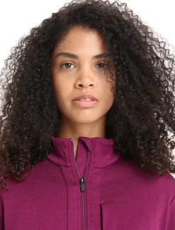 Outlet Icebreaker Merino Quantum Iii Zip-Jacke Damen Go Berry