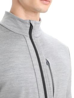 Outlet Icebreaker Merino Quantum Iii Zip-Jacke Herren Metro Heather/Black