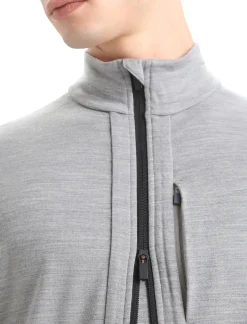 Outlet Icebreaker Merino Quantum Iii Zip-Jacke Herren Metro Heather/Black