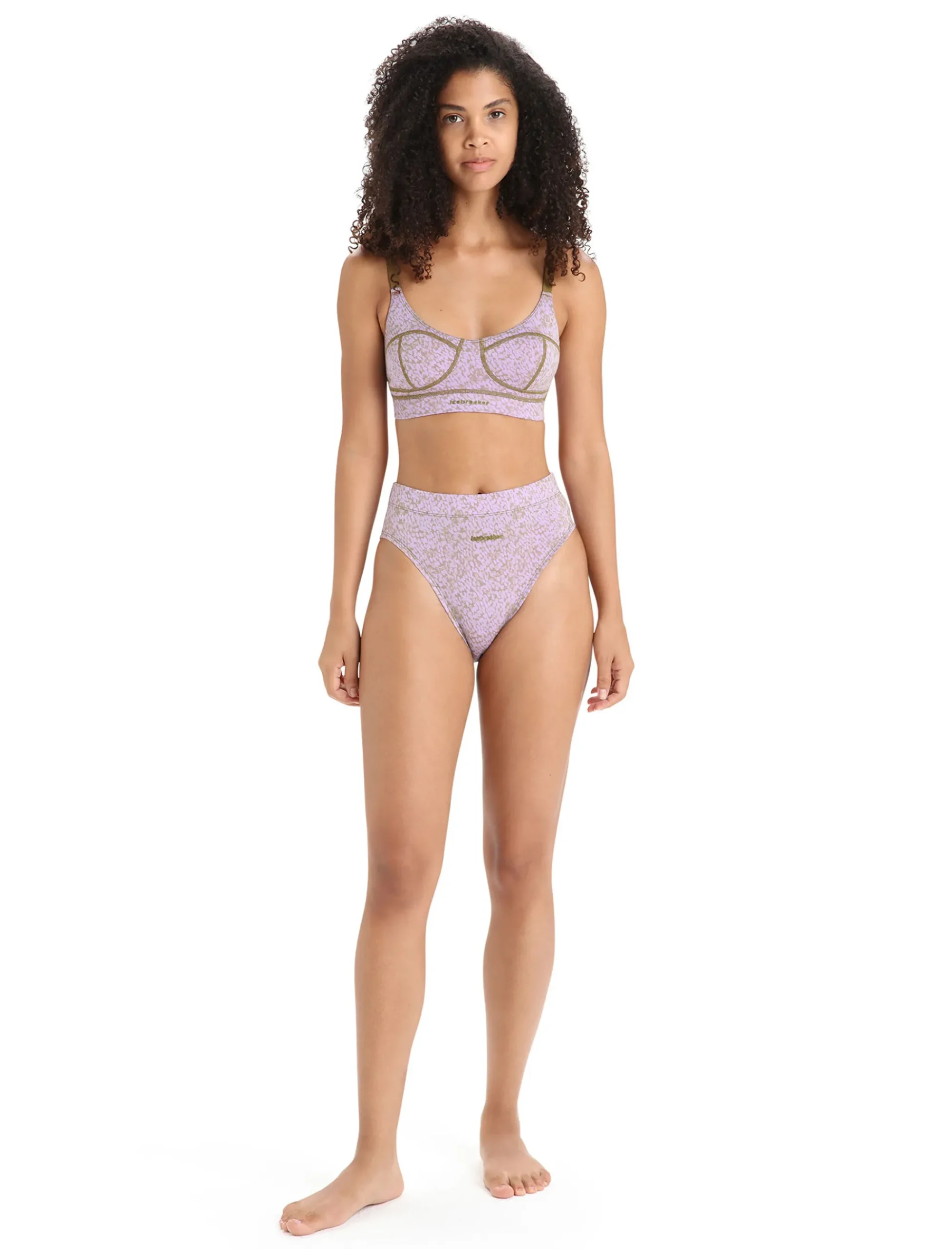 Hot Icebreaker Merino Queens Clasp Bh Damen Algae/Purple Haze