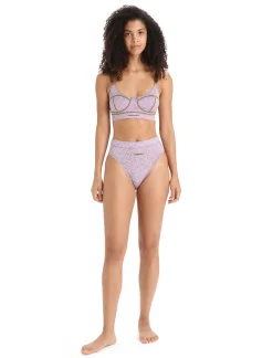 Hot Icebreaker Merino Queens High Cut Slip Damen Algae/Purple Haze
