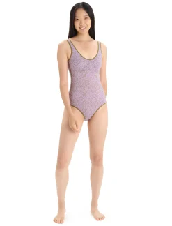 Clearance Icebreaker Merino Queens Tank Bodysuit Damen Algae/Purple Haze
