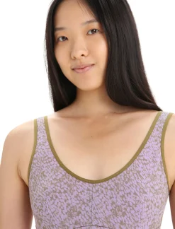 Clearance Icebreaker Merino Queens Tank Bodysuit Damen Algae/Purple Haze