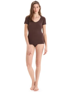 Clearance Icebreaker Merino Siren Kurzarmshirt Sweetheart Damen Umber