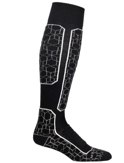 Clearance Icebreaker Merino Ski+ Medium Skistrumpfe Alpine Geo Herren Black/Snow