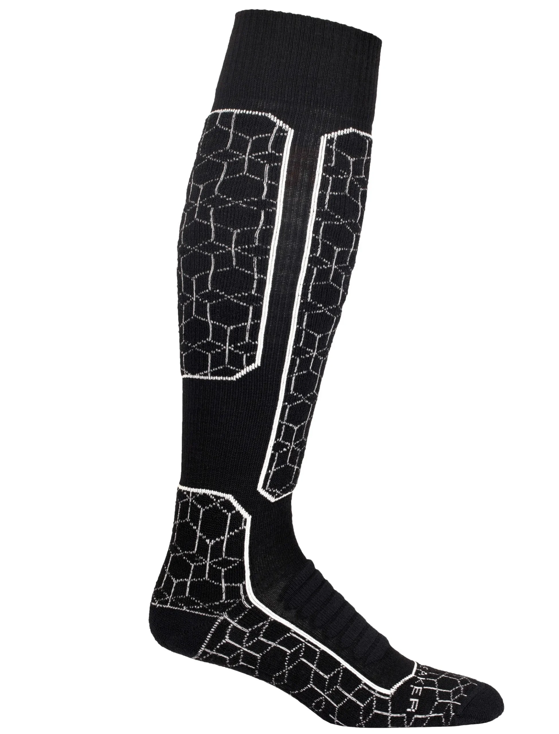 Clearance Icebreaker Merino Ski+ Medium Skistrumpfe Alpine Geo Herren Black/Snow