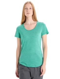 Cheap Icebreaker Merino Sphere Ii T-Shirt Mit U-Ausschnitt Damen Fresh Heather
