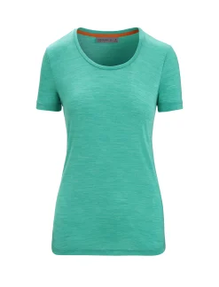Cheap Icebreaker Merino Sphere Ii T-Shirt Mit U-Ausschnitt Damen Fresh Heather