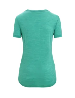 Cheap Icebreaker Merino Sphere Ii T-Shirt Mit U-Ausschnitt Damen Fresh Heather