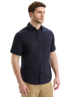 Sale Icebreaker Merino Steveston Kurzarmhemd Herren Midnight Navy
