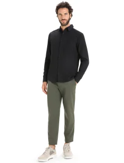 Sale Icebreaker Merino Steveston Langarmhemd Herren Black