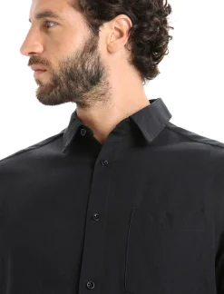 Sale Icebreaker Merino Steveston Langarmhemd Herren Black