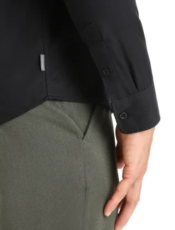 Sale Icebreaker Merino Steveston Langarmhemd Herren Black