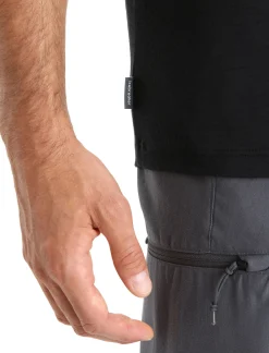 Clearance Icebreaker Merino Tech Lite Ii T-Shirt Giant Ferns Herren Black