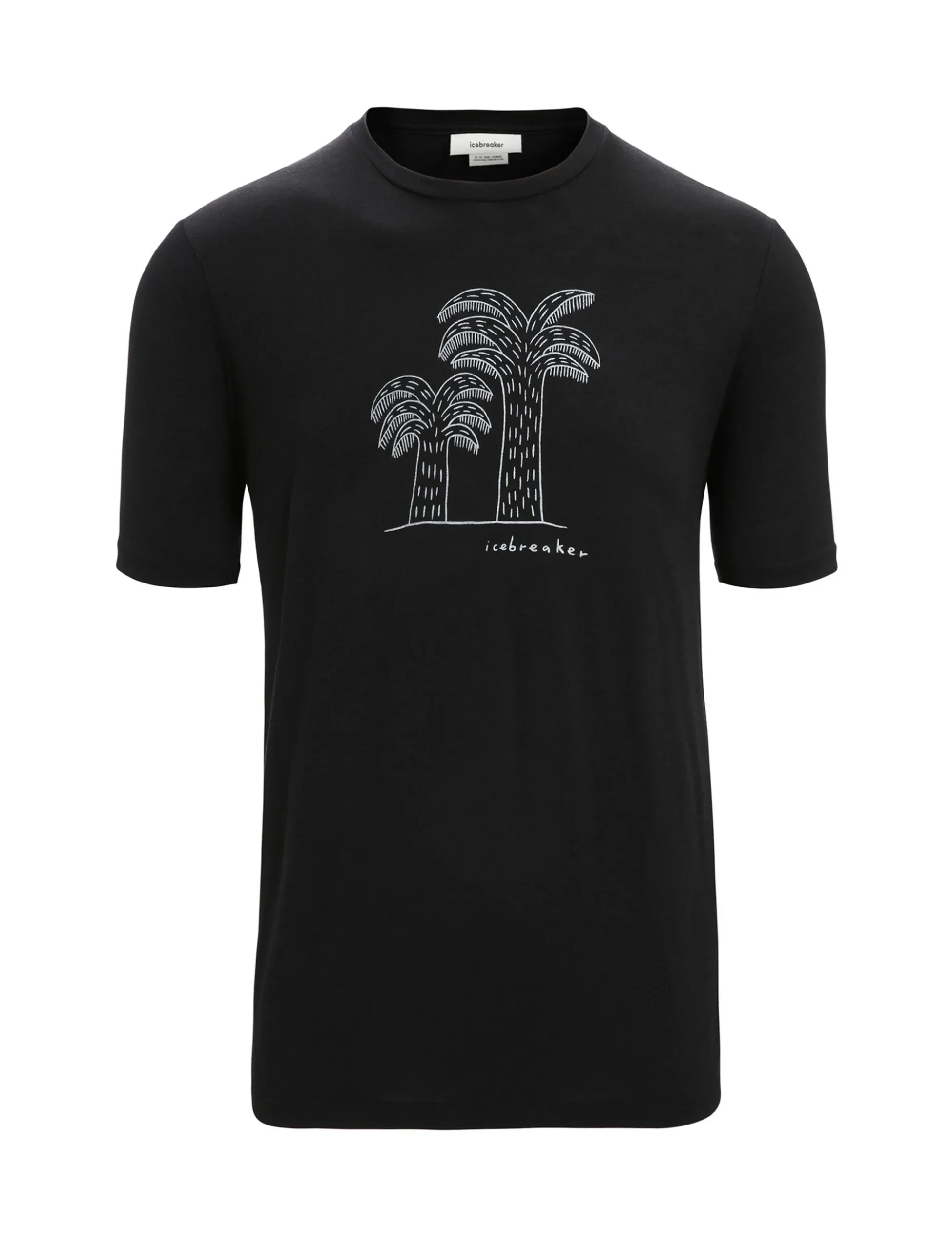 Clearance Icebreaker Merino Tech Lite Ii T-Shirt Giant Ferns Herren Black