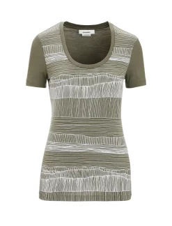 Cheap Icebreaker Merino Tech Lite Ii T-Shirt Mit U-Ausschnitt Reflection Lines Damen Loden