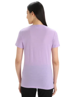 Fashion Icebreaker Merino Tech Lite Ii T-Shirt Mit U-Ausschnitt Fresh Growth Damen Purple Gaze