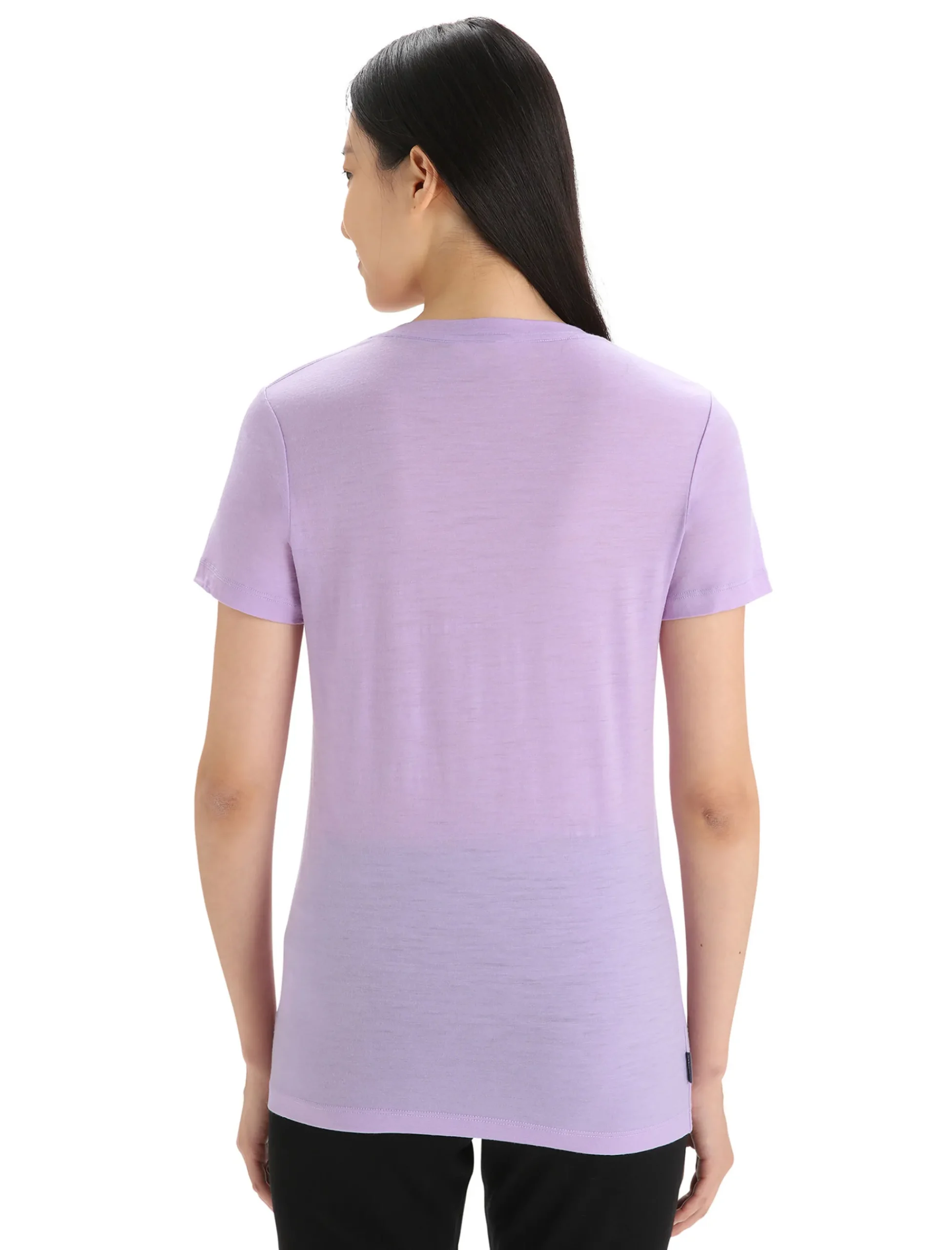 Fashion Icebreaker Merino Tech Lite Ii T-Shirt Mit U-Ausschnitt Fresh Growth Damen Purple Gaze
