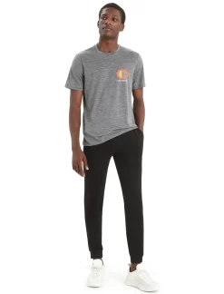 New Icebreaker Merino Tech Lite Ii T-Shirt Spring Glow Herren Gritstone Heather