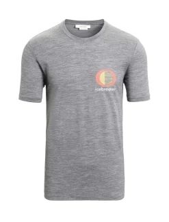 New Icebreaker Merino Tech Lite Ii T-Shirt Spring Glow Herren Gritstone Heather