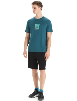 Store Icebreaker Merino Tech Lite Ii T-Shirt Wildflower Bloom Herren Green Glory