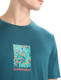 Store Icebreaker Merino Tech Lite Ii T-Shirt Wildflower Bloom Herren Green Glory