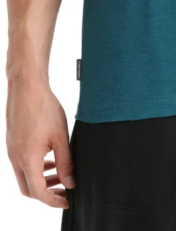 Store Icebreaker Merino Tech Lite Ii T-Shirt Wildflower Bloom Herren Green Glory