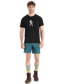 Fashion Icebreaker Merino Tech Lite Ii T-Shirt Trail Hiker Herren Black
