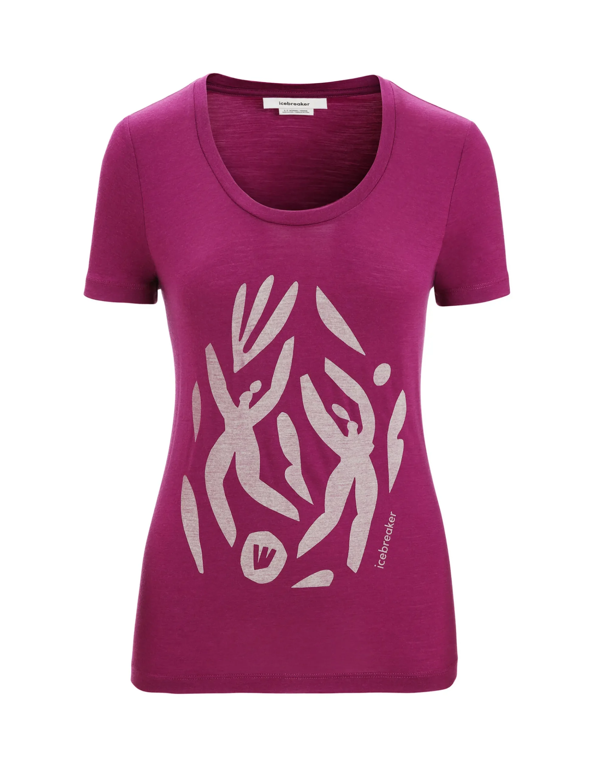 Sale Icebreaker Merino Tech Lite Ii T-Shirt Mit U-Ausschnitt Nature Celebration Damen Go Berry