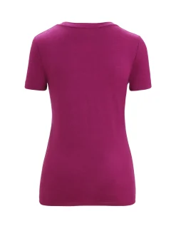 Sale Icebreaker Merino Tech Lite Ii T-Shirt Mit U-Ausschnitt Nature Celebration Damen Go Berry