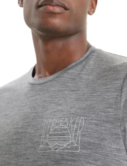 Hot Icebreaker Merino Tech Lite Ii T-Shirt Mountain Sunset Herren Gritstone Heather