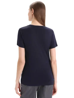 Clearance Icebreaker Merino Tech Lite Ii T-Shirt Cadence Paths Damen Midnight Navy
