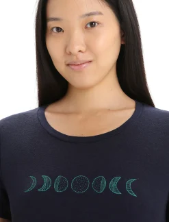 Best Sale Icebreaker Merino Tech Lite Ii T-Shirt Moon Phase Damen Midnight Navy