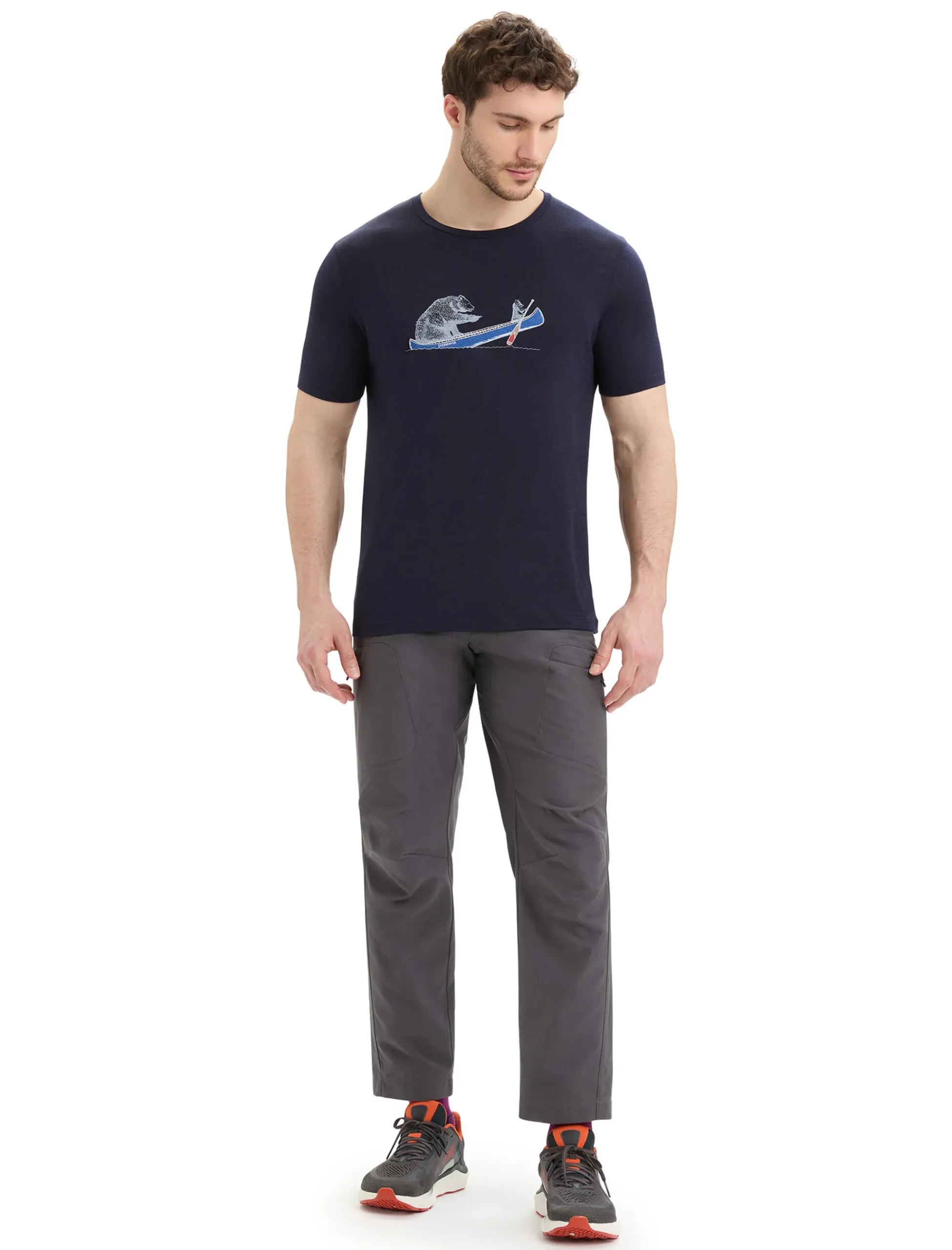 Cheap Icebreaker Merino Tech Lite Ii T-Shirt Canoe Companions Herren Midnight Navy