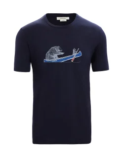 Cheap Icebreaker Merino Tech Lite Ii T-Shirt Canoe Companions Herren Midnight Navy