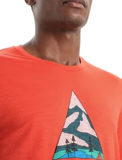 Best Sale Icebreaker Merino Tech Lite Ii T-Shirt Camping Grounds Herren Vibrant Earth