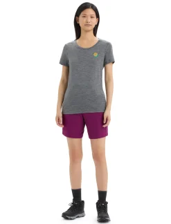 Flash Sale Icebreaker Merino Tech Lite Ii T-Shirt Springtime Flowers Damen Gritstone Heather