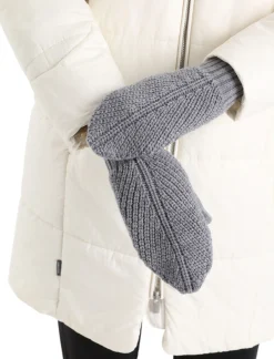 New Icebreaker Merino Waypoint Fausthandschuhe Unisex Gritstone Heather/Black