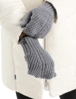 New Icebreaker Merino Waypoint Fausthandschuhe Unisex Gritstone Heather/Black
