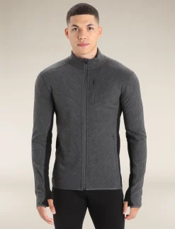 Cheap Icebreaker Realfleece® Merino Descender Jacke Herren Jet Heather/Black