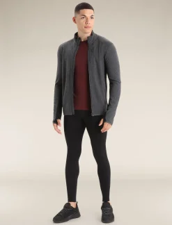 Cheap Icebreaker Realfleece® Merino Descender Jacke Herren Jet Heather/Black