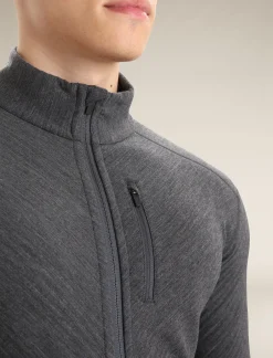 Cheap Icebreaker Realfleece® Merino Descender Jacke Herren Jet Heather/Black