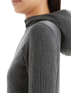 Hot Icebreaker Realfleece® Merino Descender Kapuzenjacke Damen Jet Heather