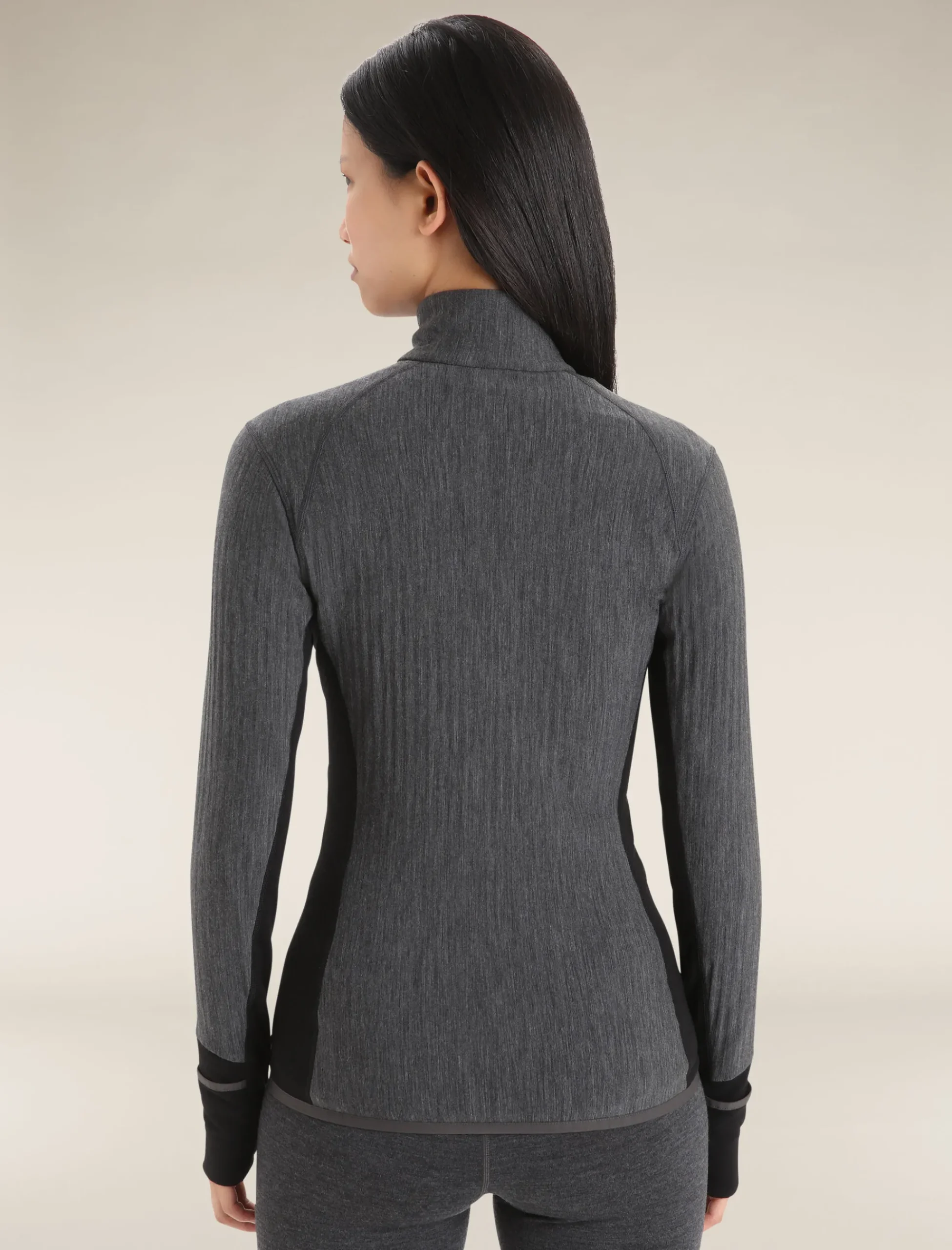 Best Sale Icebreaker Realfleece™ Merino Descender Jacke Damen Jet Heather/Black