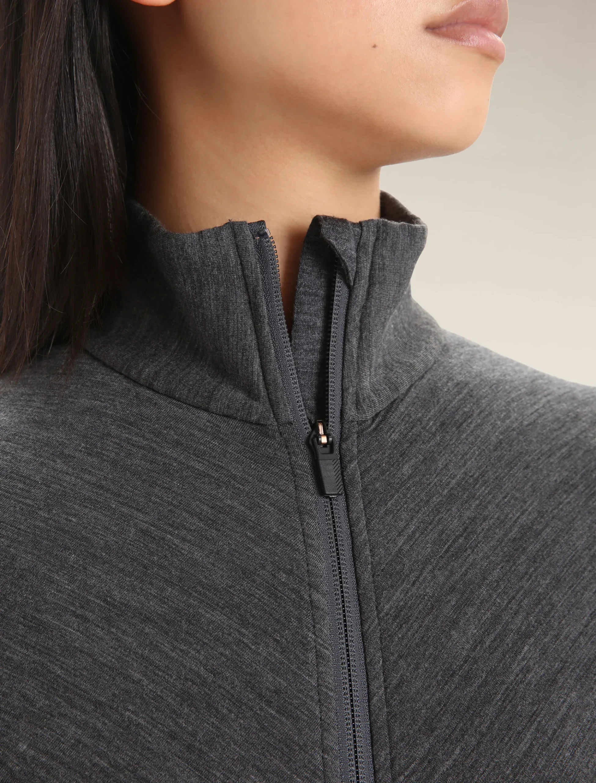 Best Sale Icebreaker Realfleece™ Merino Descender Jacke Damen Jet Heather/Black