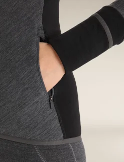 Best Sale Icebreaker Realfleece™ Merino Descender Jacke Damen Jet Heather/Black